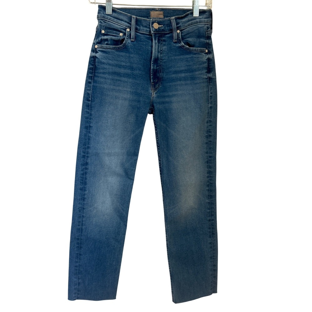 Mother Size 26 The Mid Rise Rider Hover Jeans Swing & a Mist Wash Ankle‎ Fray